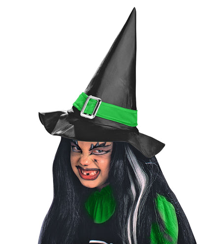 Widmann SRL Heksen hoed kind met groene riem