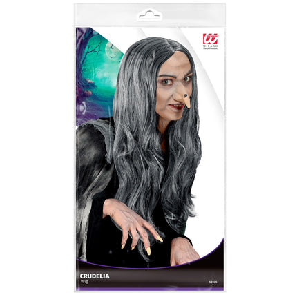 Widmann SRL Heksen pruik Crudelia grijs