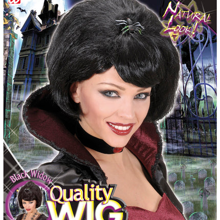 Widmann SRL Heksen pruik met spin zwart