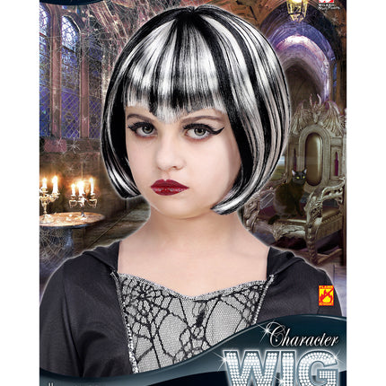 Widmann SRL Heksen pruik zwart wit kind