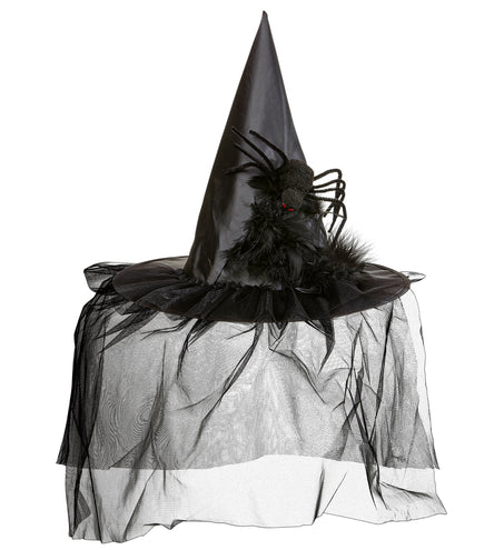 Widmann SRL Heksenhoed met voile en spin