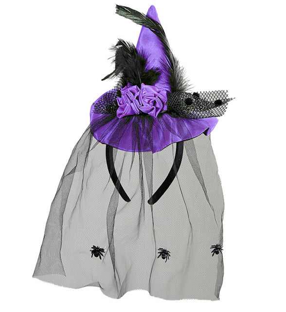 Widmann SRL Heksenhoed op haarband paars