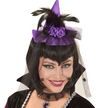 Widmann SRL Heksenhoed op haarband paars