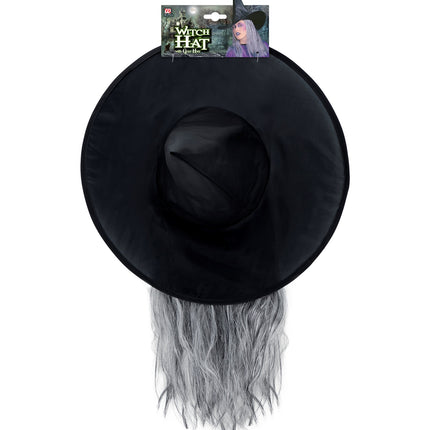 Widmann SRL Heksenhoed zwart met haren