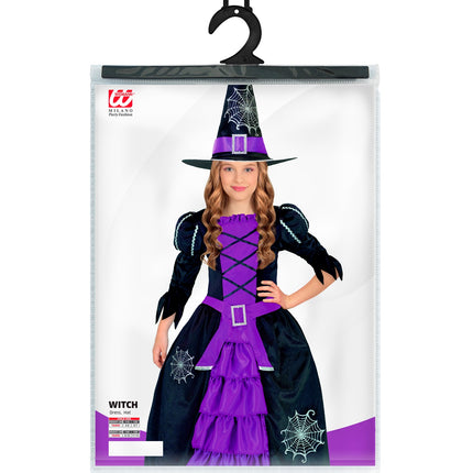 Widmann SRL Heksenjurk kind zwart paars