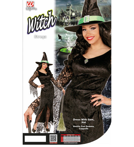 Widmann SRL Heksenjurk met steentje en hoed