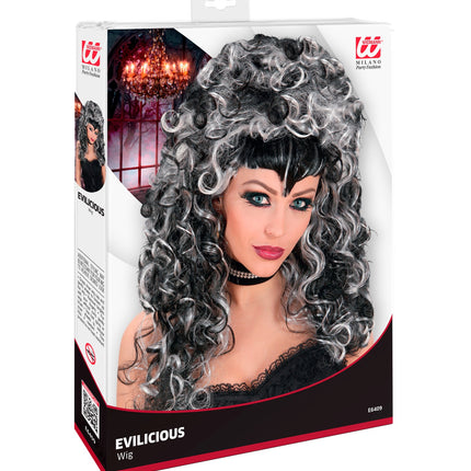 Widmann SRL Heksenpruik Evelicious grijs zwart