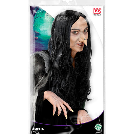 Widmann SRL Heksenpruik zwart Amelia