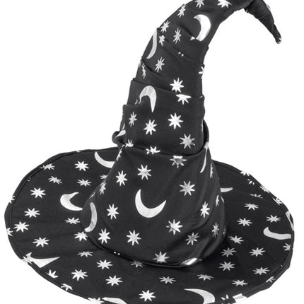 Widmann SRL Heksen/tovenaarshoed met maan en sterren volwassene Vera