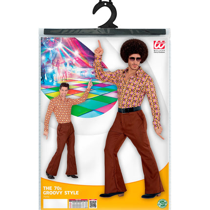 Widmann SRL Heren disco broek jaren 70 bruin