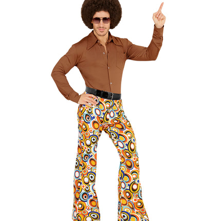 Widmann SRL Heren disco broek jaren 70 cirkels