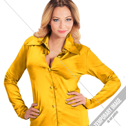 Widmann SRL Heren jaren 70 disco blouse geel