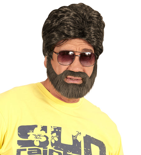 Widmann SRL Heren  pruik bruin met baard