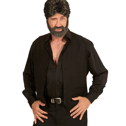 Widmann SRL Heren  pruik bruin met baard