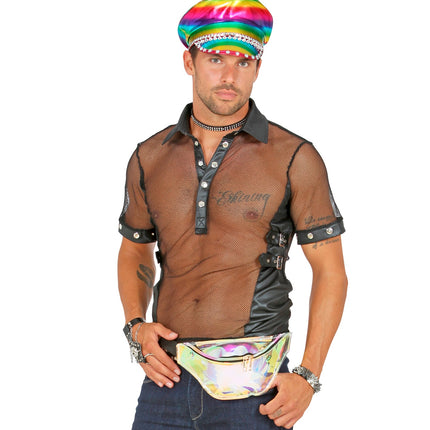 Widmann SRL Heuptas hippie regenboog holografisch