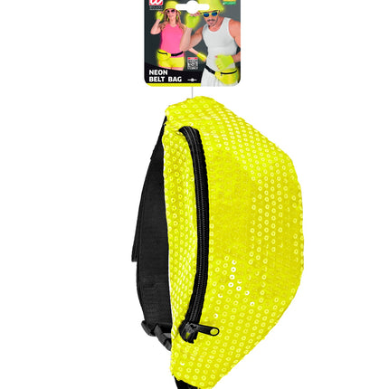 Widmann SRL Heuptasje pailletten neon geel