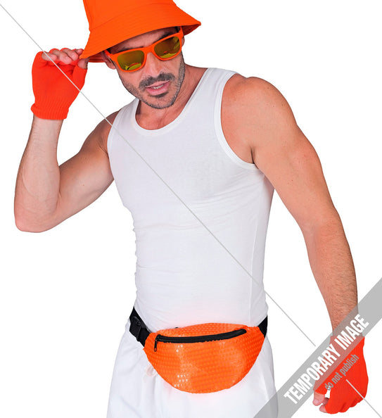 Widmann SRL Heuptasje pailletten neon oranje