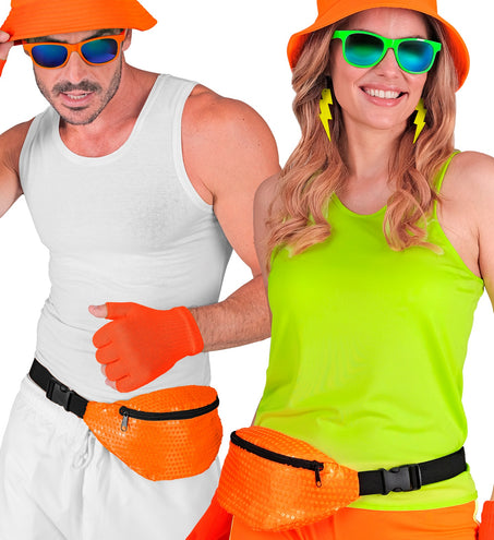 Widmann SRL Heuptasje pailletten neon oranje