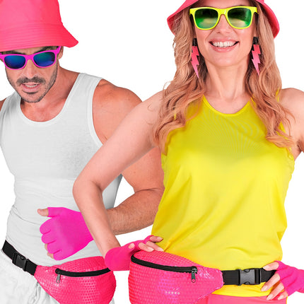 Widmann SRL Heuptasje pailletten neon roze