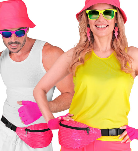 Widmann SRL Heuptasje pailletten neon roze