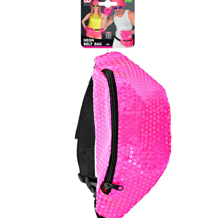 Widmann SRL Heuptasje pailletten neon roze