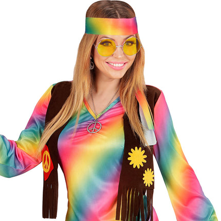 Widmann SRL Hippie bril geel grote glazen