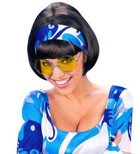 Widmann SRL Hippie bril geel grote glazen