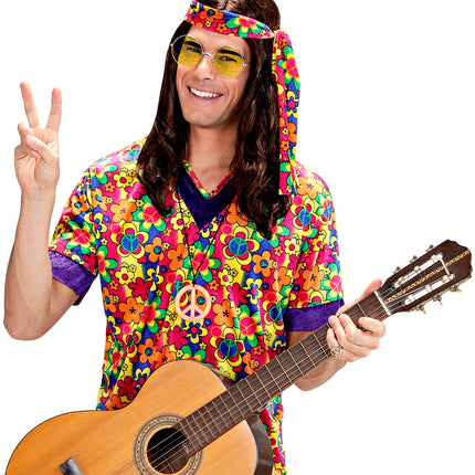 Widmann SRL Hippie bril geel grote glazen