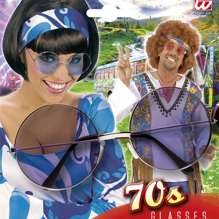 Widmann SRL Hippie bril met gekleurde glazen