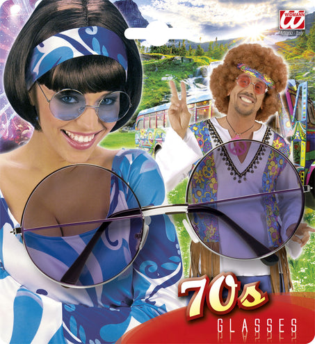 Widmann SRL Hippie bril met gekleurde glazen