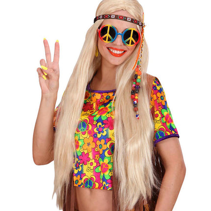 Widmann SRL Hippie bril peace regenboog