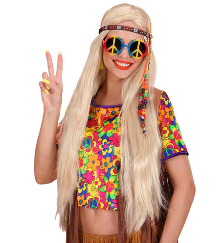 Widmann SRL Hippie bril peace regenboog
