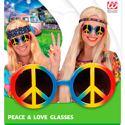 Widmann SRL Hippie bril peace regenboog