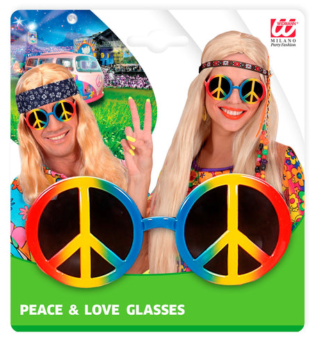 Widmann SRL Hippie bril peace regenboog
