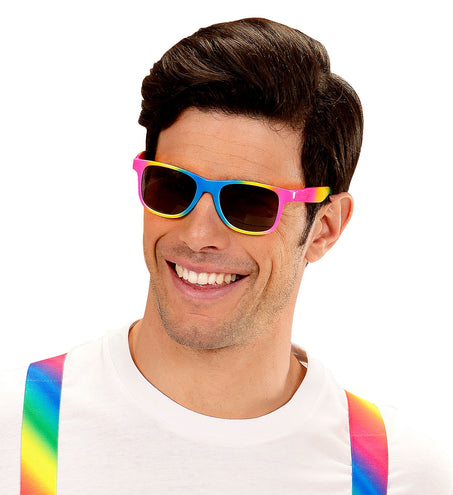 Widmann SRL Hippie bril regenboog karakter