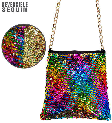 Widmann SRL Hippie disco tas pailletten 2 kleurig