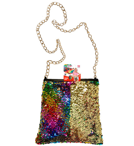 Widmann SRL Hippie disco tas pailletten 2 kleurig