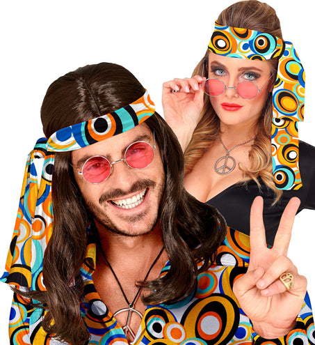 Widmann SRL Hippie hoofdband gekleurde bollen