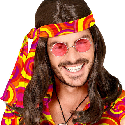 Widmann SRL Hippie hoofdband rood geel oranje