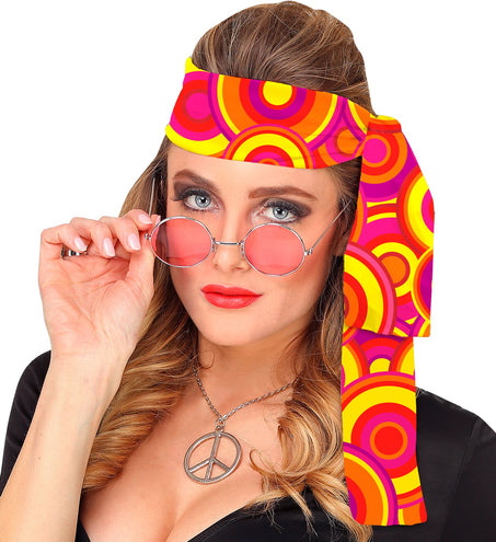 Widmann SRL Hippie hoofdband rood geel oranje