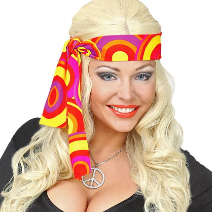 Widmann SRL Hippie hoofdband rood geel oranje