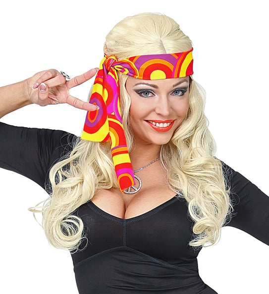 Widmann SRL Hippie hoofdband rood geel oranje