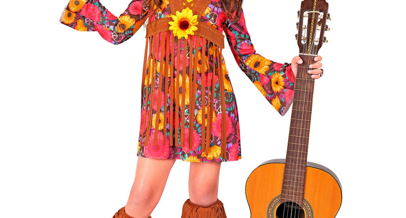 Widmann SRL Hippie jurkje flower power kinderen