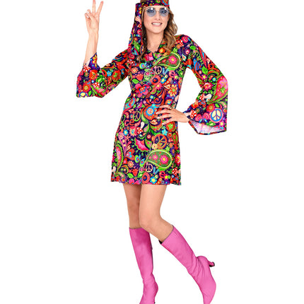 Widmann SRL Hippie jurkje neon kleuren