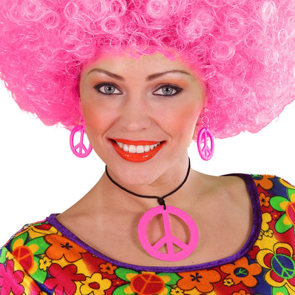 Widmann SRL Hippie ketting en oorbellen groen