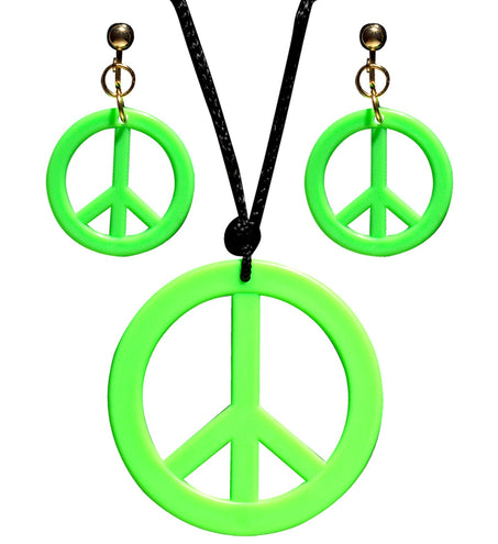 Widmann SRL Hippie ketting en oorbellen groen