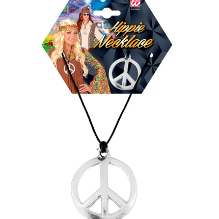 Widmann SRL Hippie ketting peace PVC budget