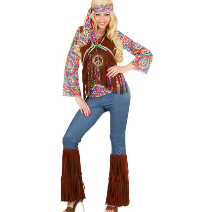 Widmann SRL Hippie kostuum Flower Power dames