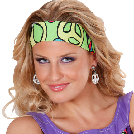 Widmann SRL Hippie oorbellen peace diamantjes