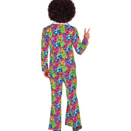 Widmann SRL Hippie pak jaren 70 multicolor met jas en broek
